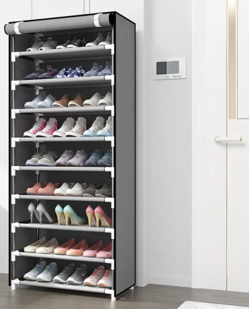.Meuble Range-Chaussures en Tissu – 9 Niveaux | Capacité 27 Paires