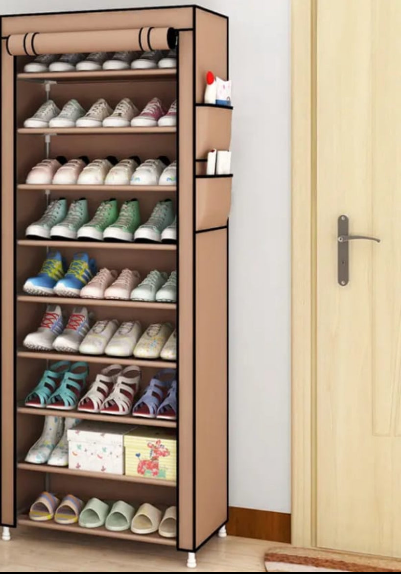 .Meuble Range-Chaussures en Tissu – 9 Niveaux | Capacité 27 Paires